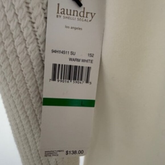 Laundry by Shelli Segal Ivory Cable Knit Sweater Dress Size L NWT - Picture 8 of 8